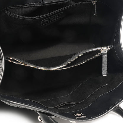 Chanel Calfskin Perforated Up In The Air Tote Black 6 of 9