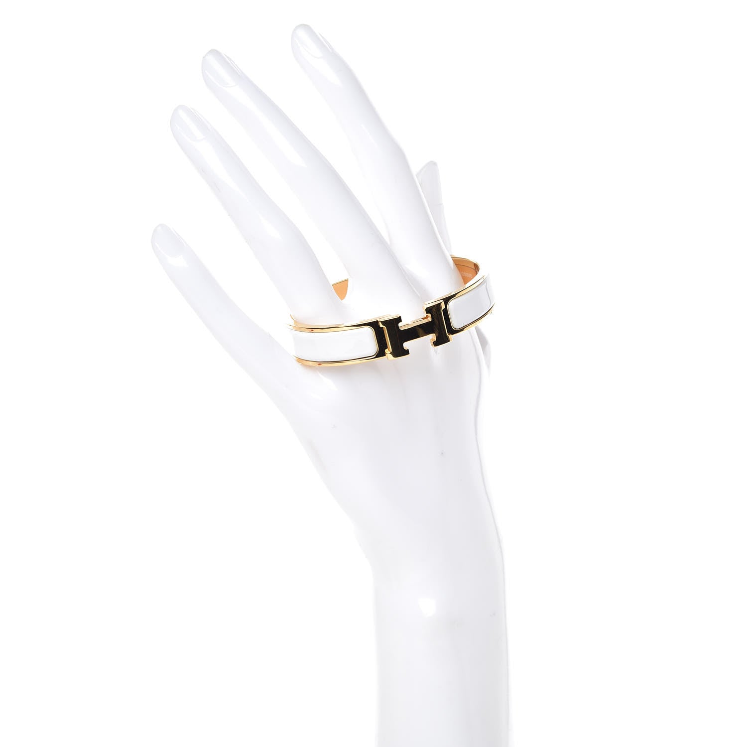 Hermes Enamel Narrow Clic Clac H Bracelet PM White 2 of 6
