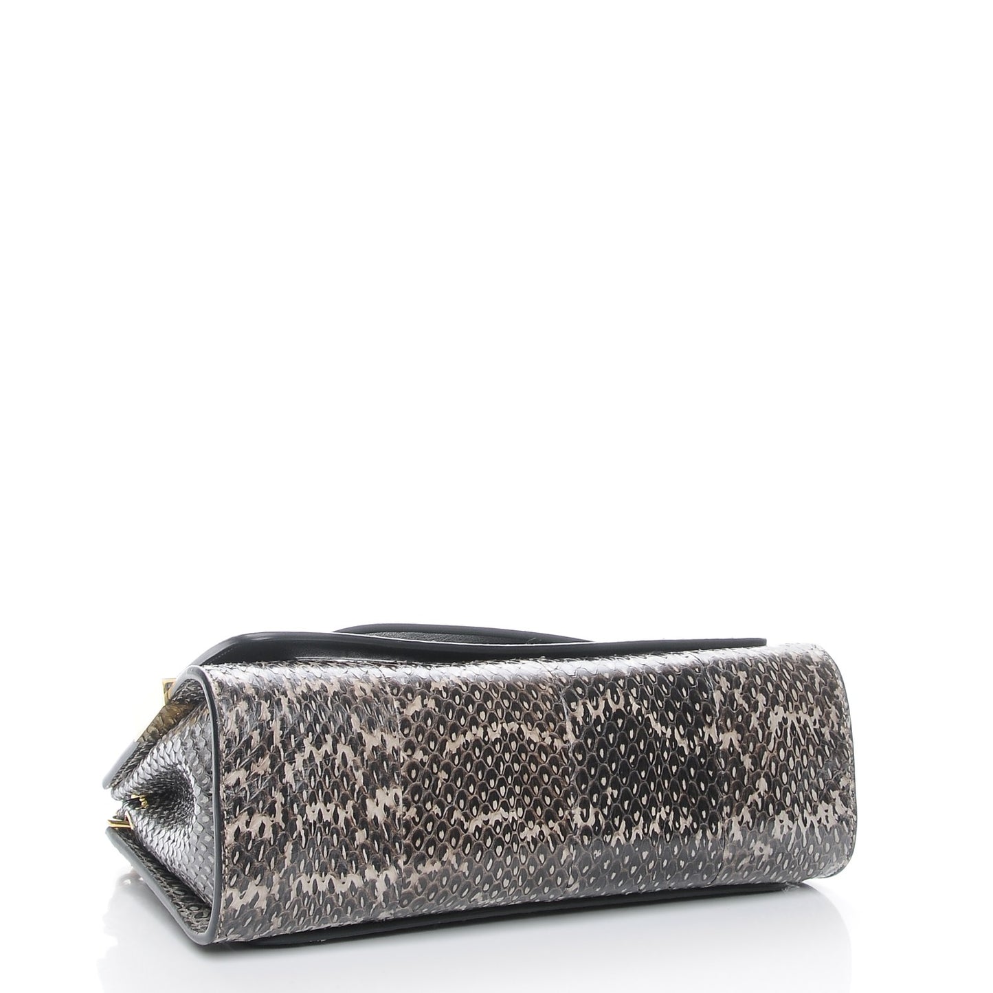 Python Medium Elle Chain Clutch Light Grey