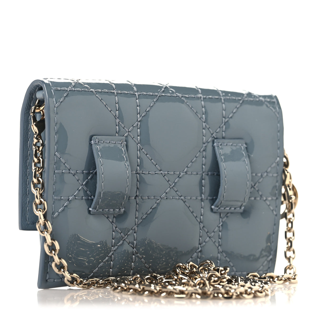 Christian Dior Patent Cannage Mini Waist Pouch on Chain Denim 3 of 10