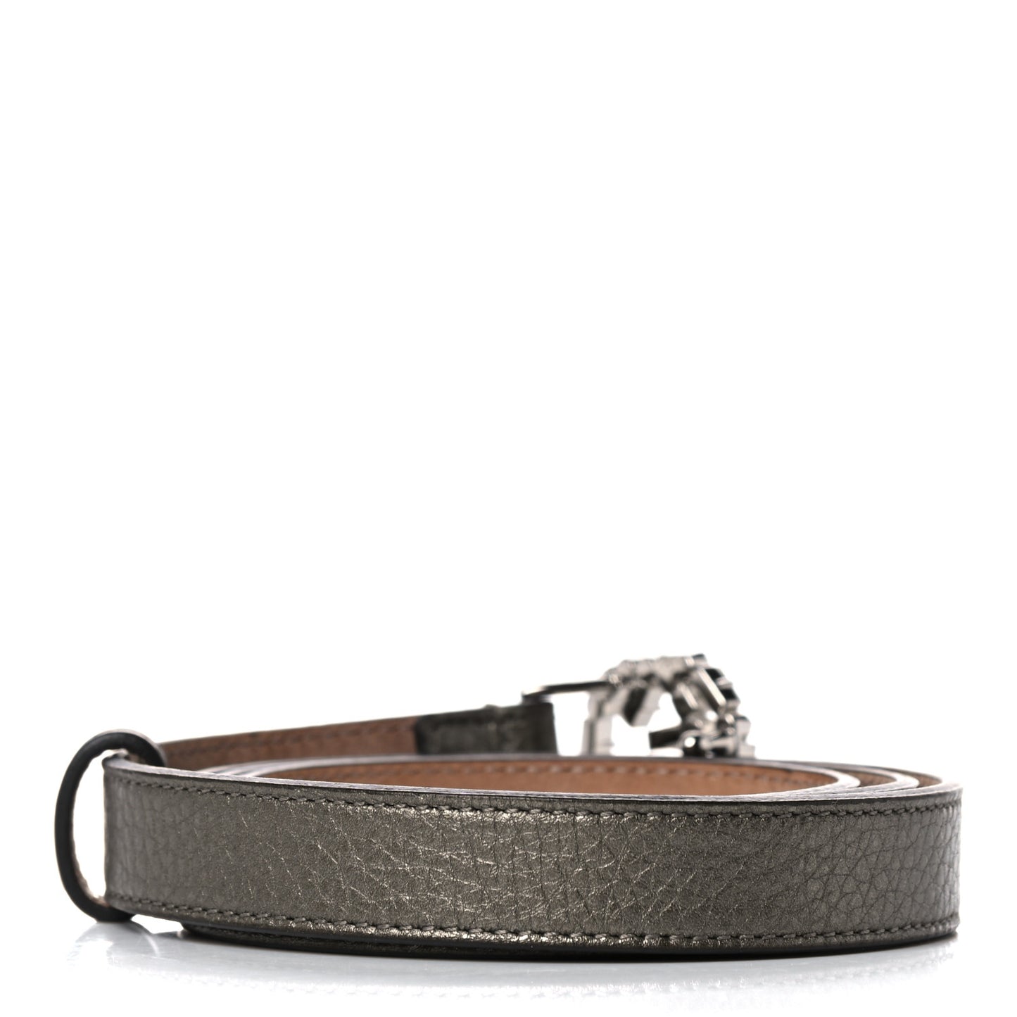 Metallic Calfskin Crystal Interlocking G Belt 95 38 Sasso