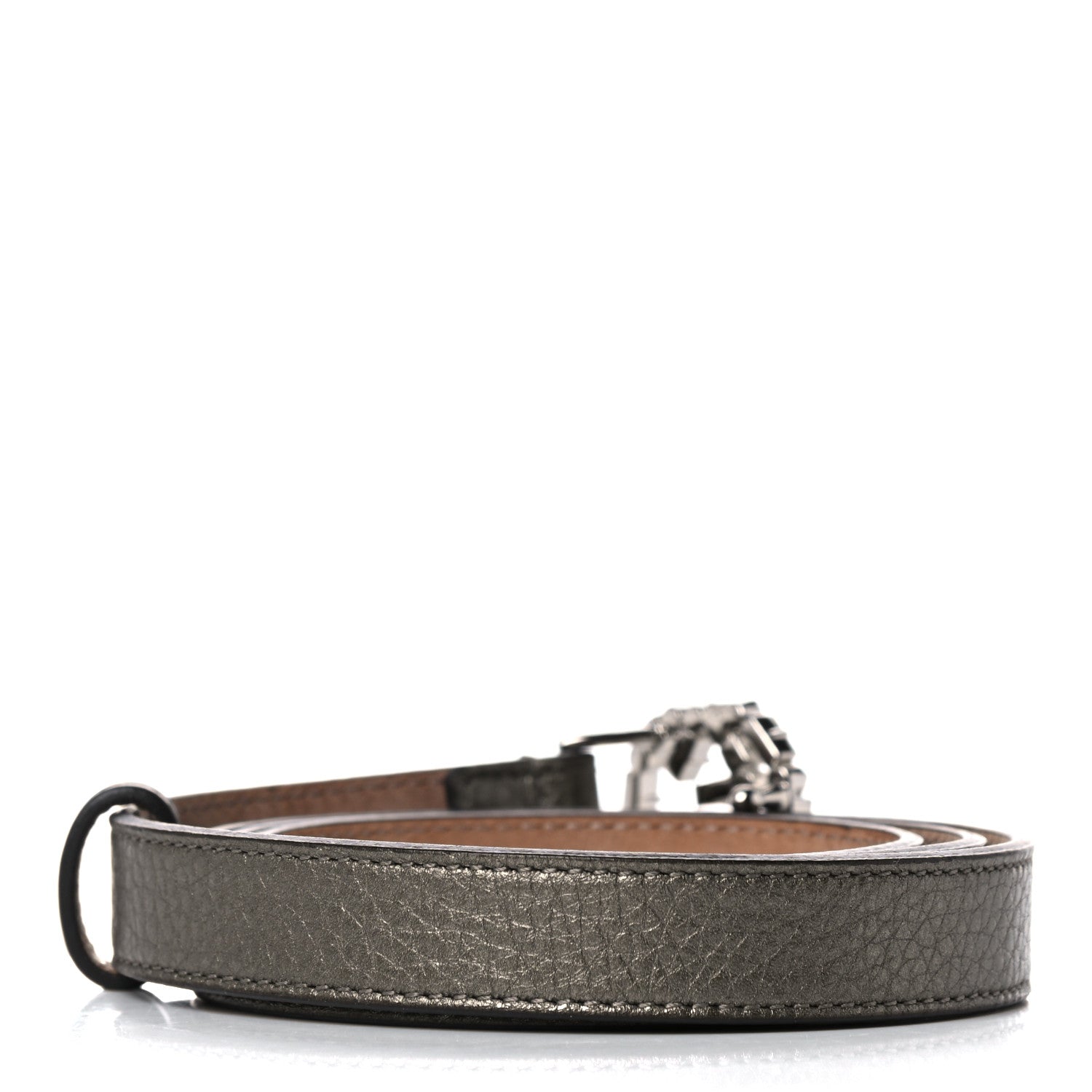 Gucci Metallic Calfskin Crystal Interlocking G Belt 95 38 Sasso 2 of 6