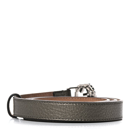 Gucci Metallic Calfskin Crystal Interlocking G Belt 95 38 Sasso 2 of 6