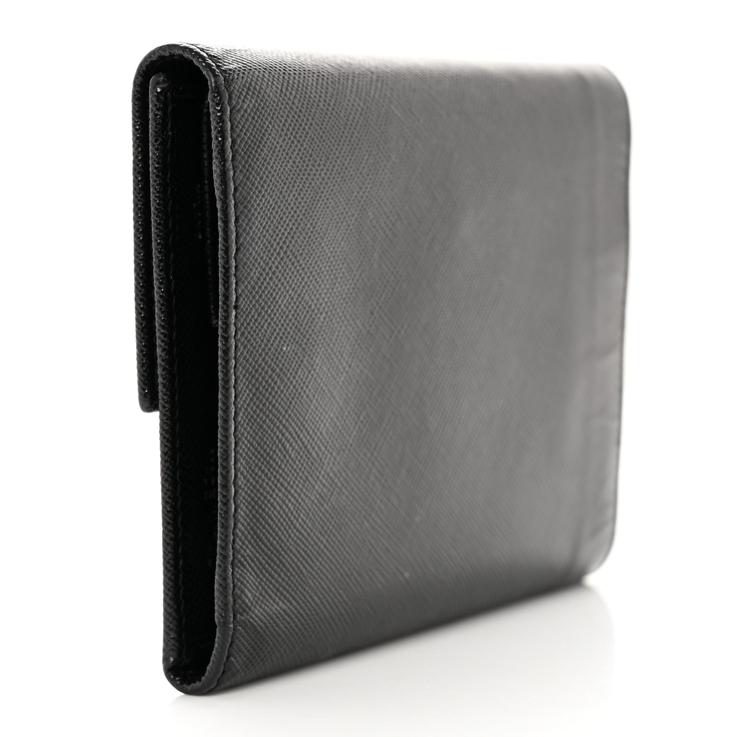 Saffiano Metal Tri-Fold Wallet Black