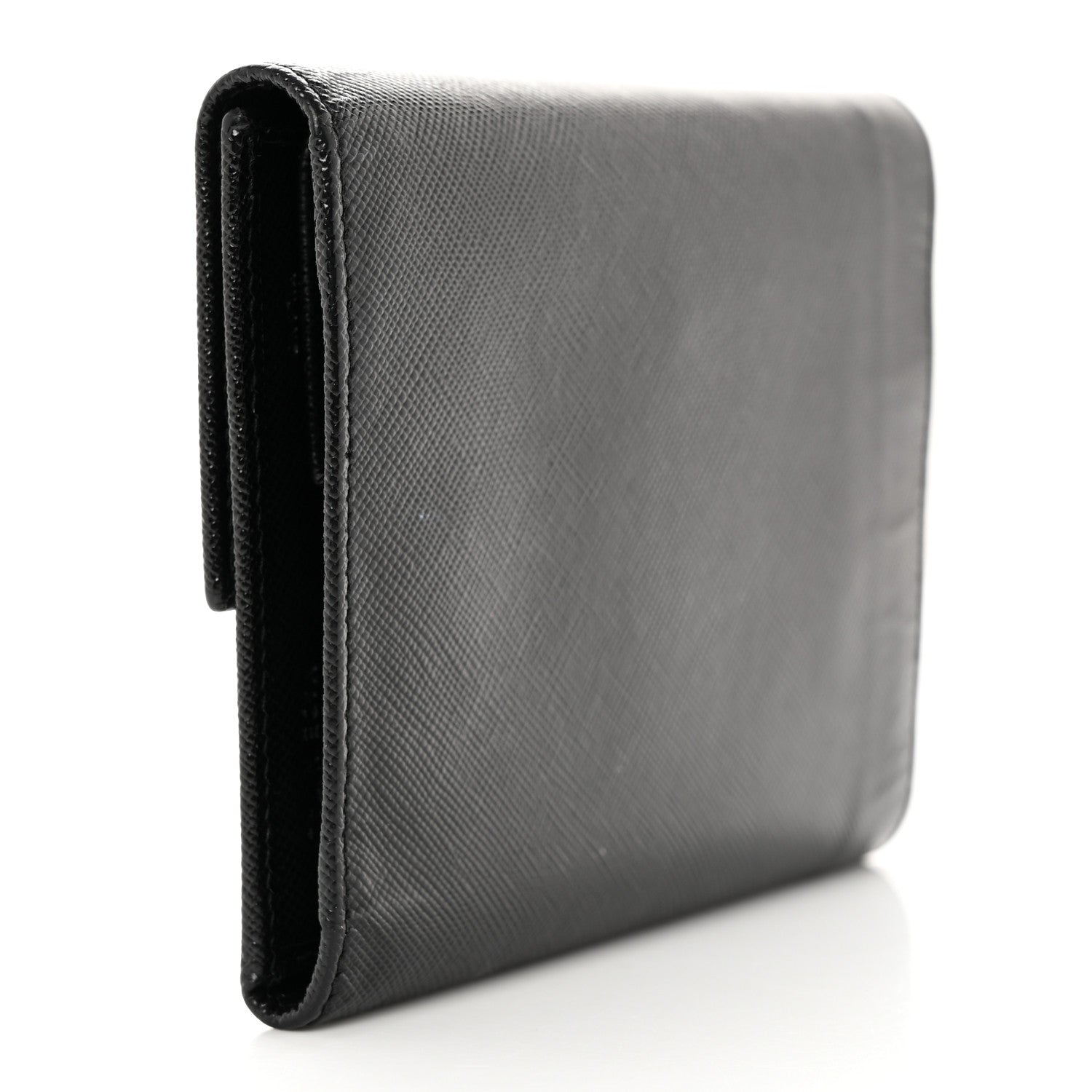 Prada Saffiano Metal Tri-Fold Wallet Black 3 of 9