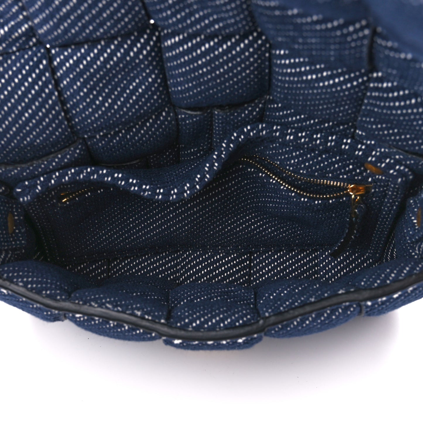 Denim Maxi Intrecciato Padded Cassette High Frequency Crossbody Bag Indigo