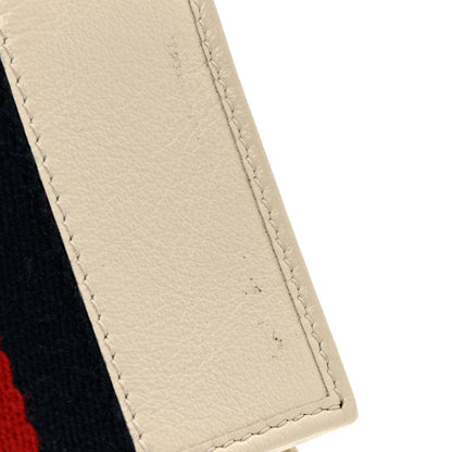 Gucci Calfskin Web Rajah Chain Card Case Wallet White 7 of 9