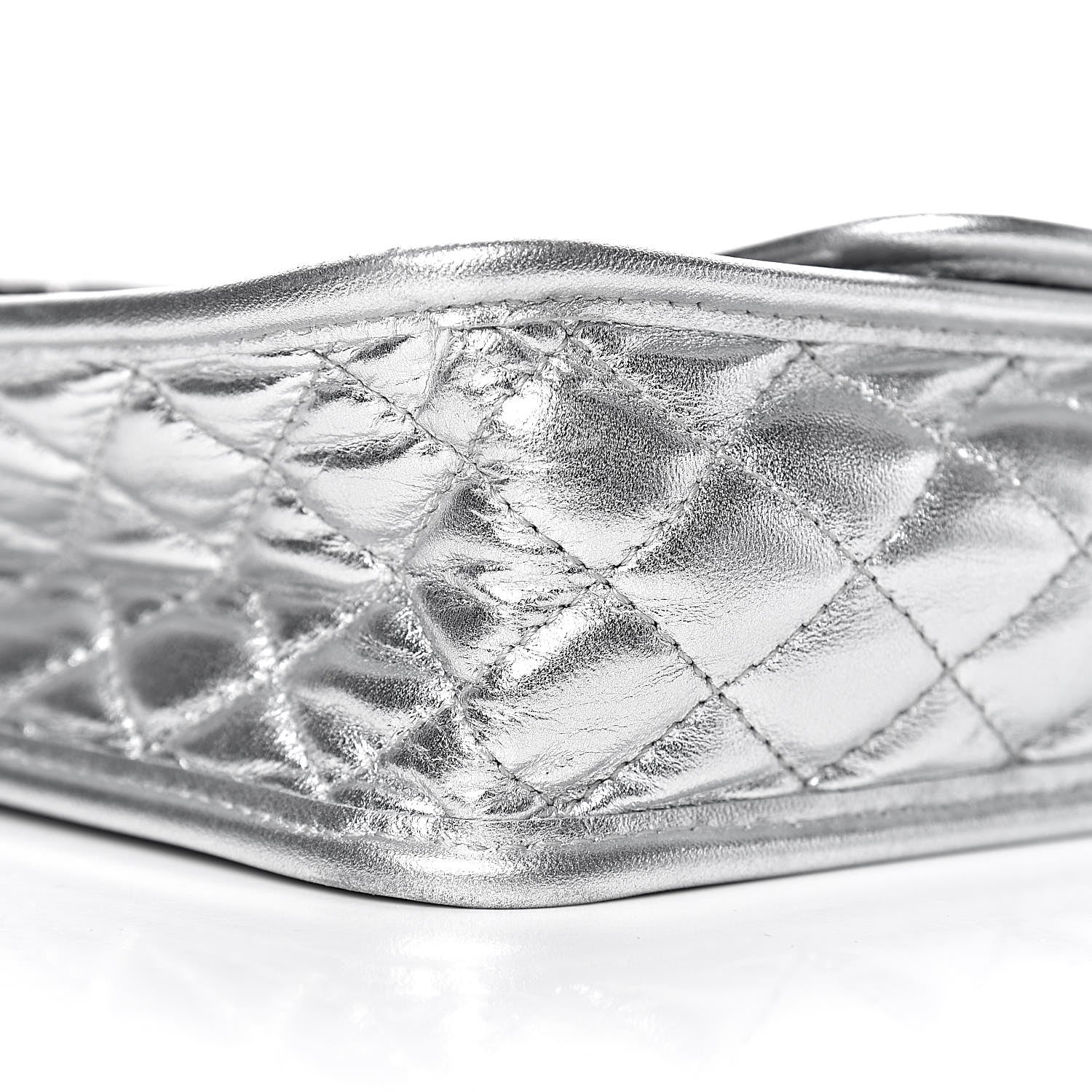 Chanel Vinyl Large Ice Cube Flap Silver 9 of 10