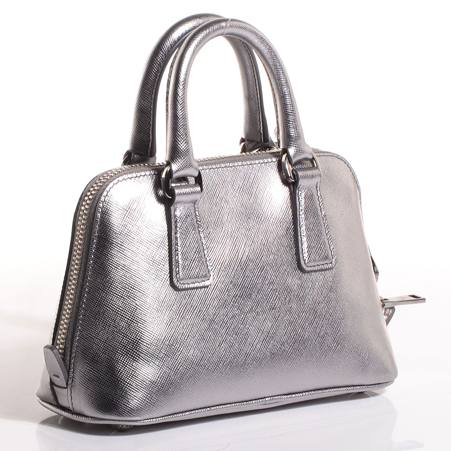 Prada Saffiano Lux Mini Promenade Tote Cromo 3 of 8