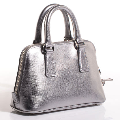 Prada Saffiano Lux Mini Promenade Tote Cromo 3 of 8
