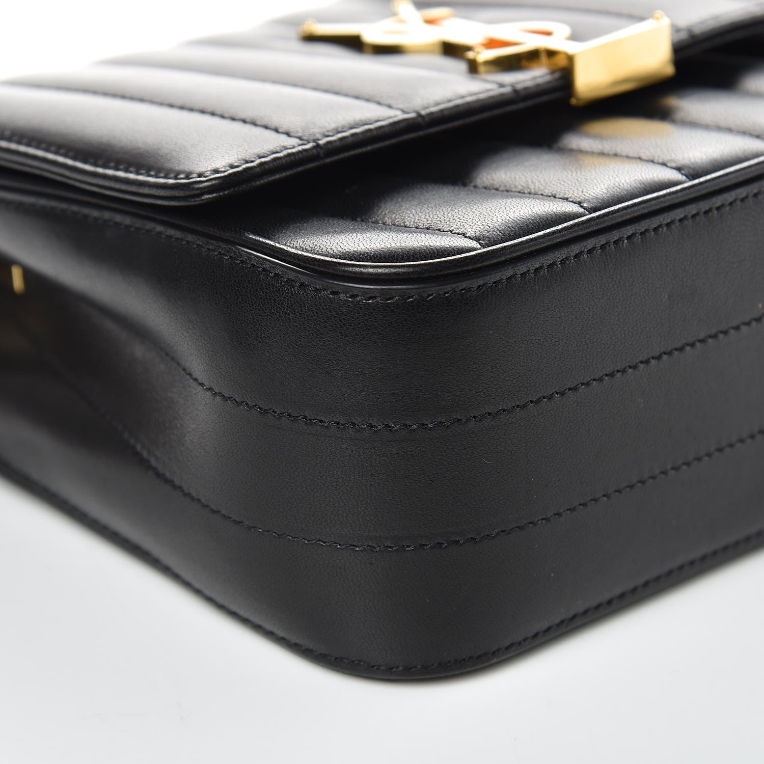 Saint Laurent Lambskin Matelasse Monogram Medium Vicky Chain Bag Black 9 of 11