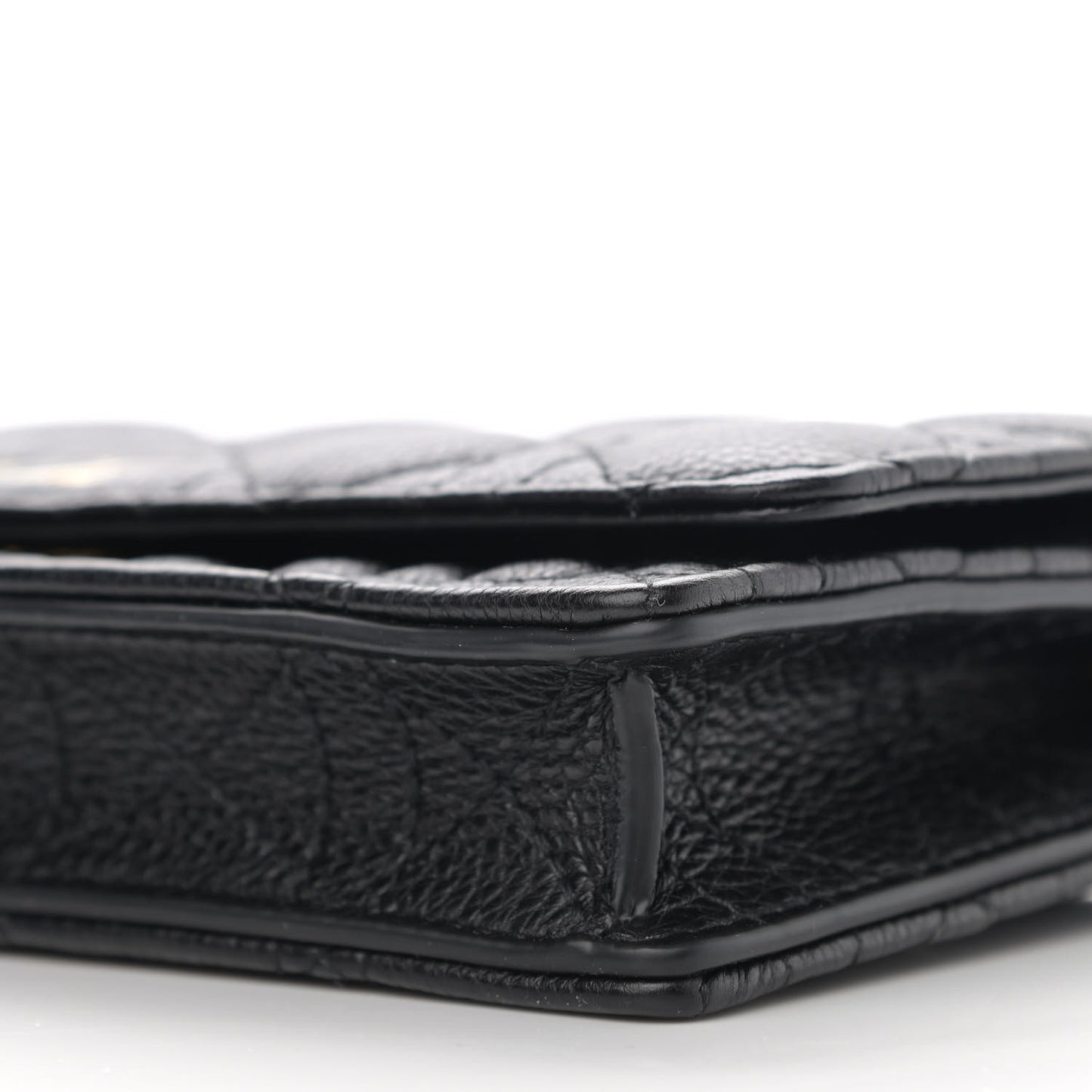 Supple Calfskin Caro Pouch with Chain Black