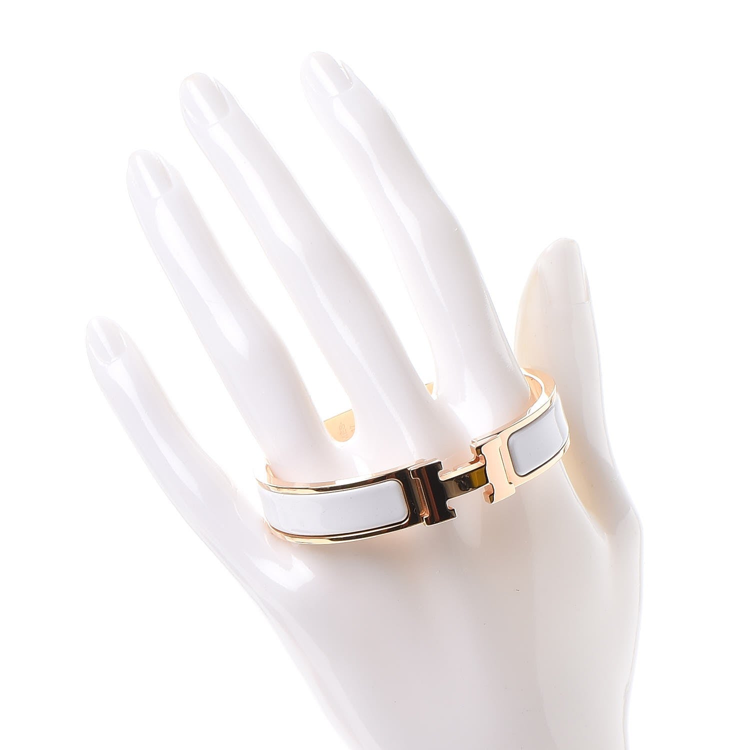 Hermes Enamel Narrow Clic Clac H Bracelet PM White 2 of 5