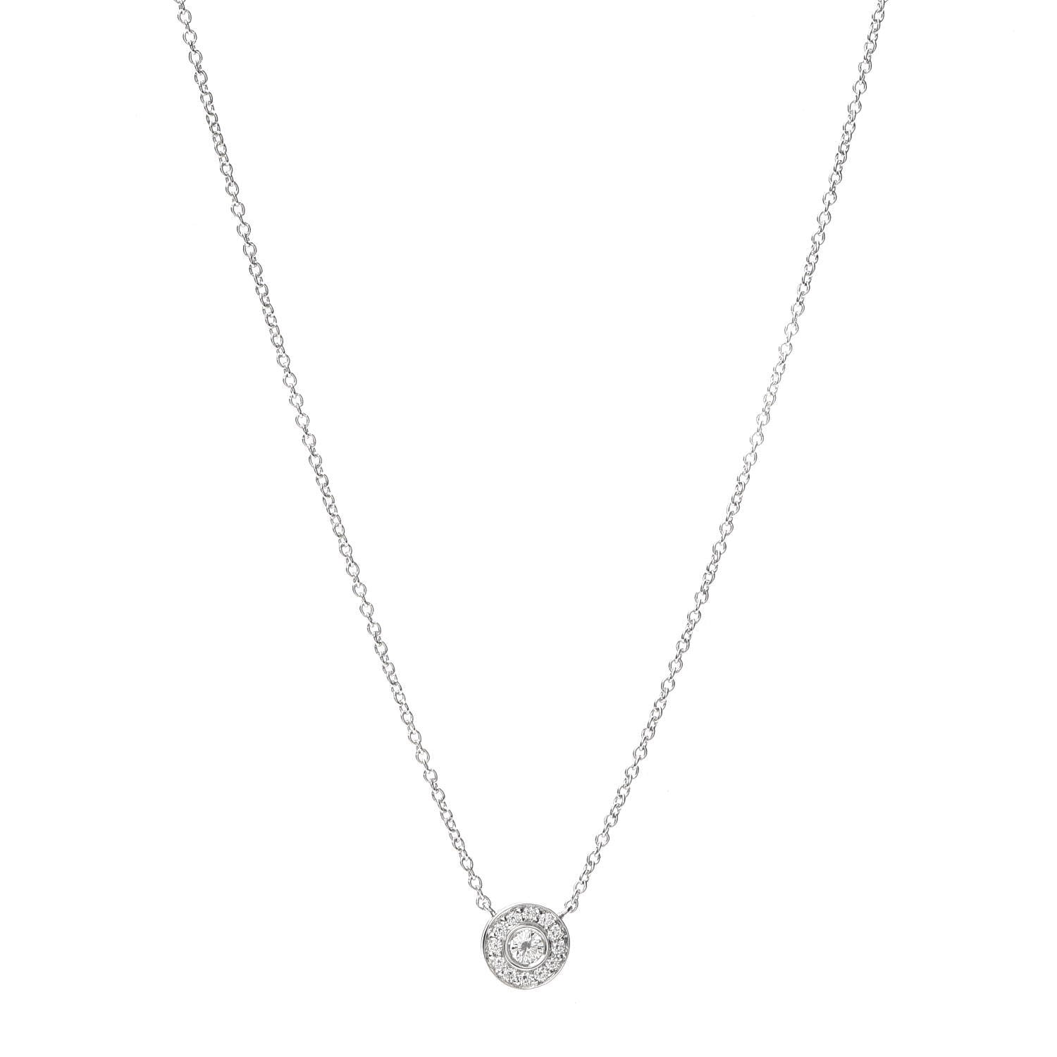 Tiffany Platinum Diamond Circlet Pendant Necklace 1 of 5