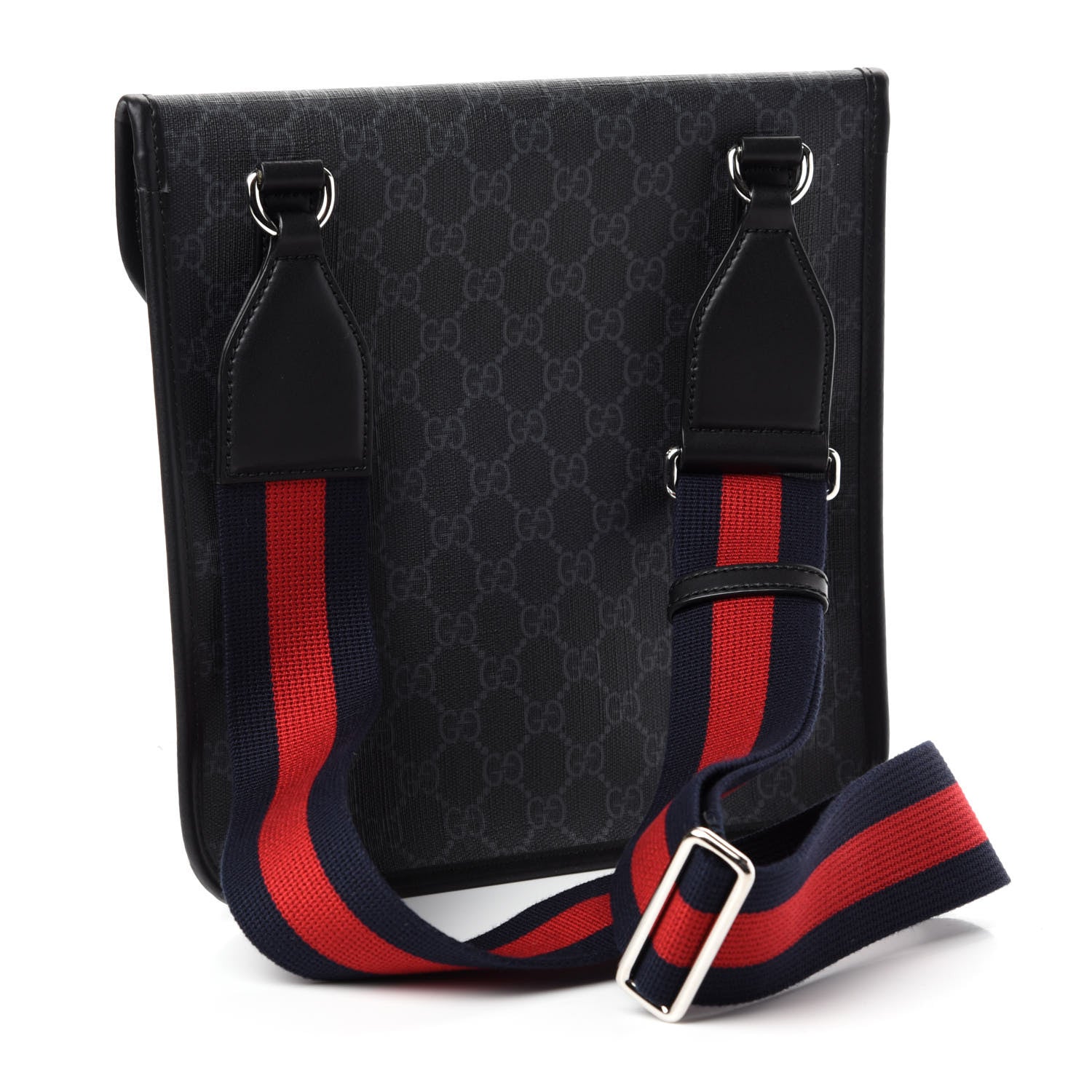 Gucci GG Supreme Monogram Web Medium Messenger Bag Black Grey 3 of 10