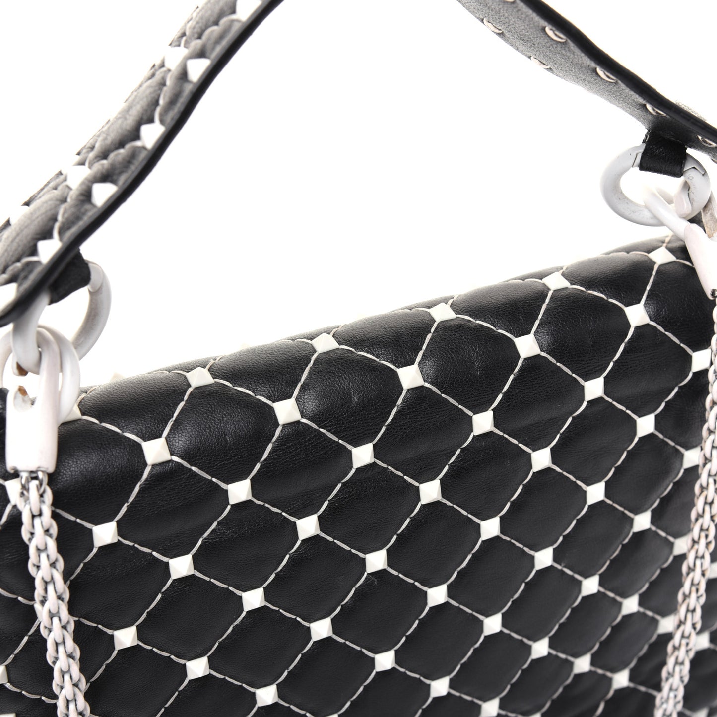 Lambskin Medium Free Rockstud Spike Shoulder Bag Black