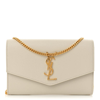 Saint Laurent Grain De Poudre Monogram Uptown Chain Wallet Crema Soft 1 of 12