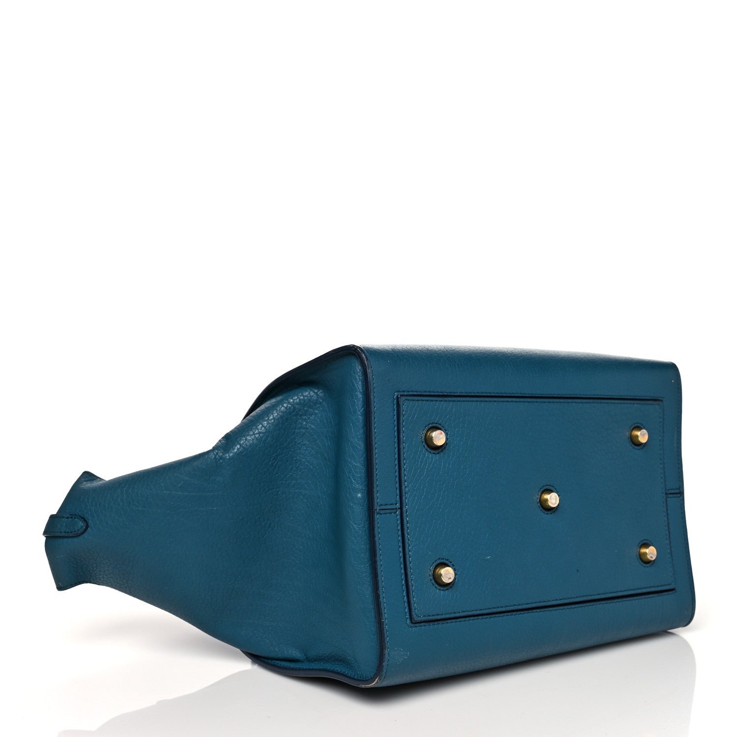Celine Crisped Calfskin Small Tie Knot Tote Metallic Blue 3 of 14