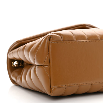 Saint Laurent Calfskin Y Quilted Monogram Small Loulou Chain Satchel Dark Natural 10 of 12