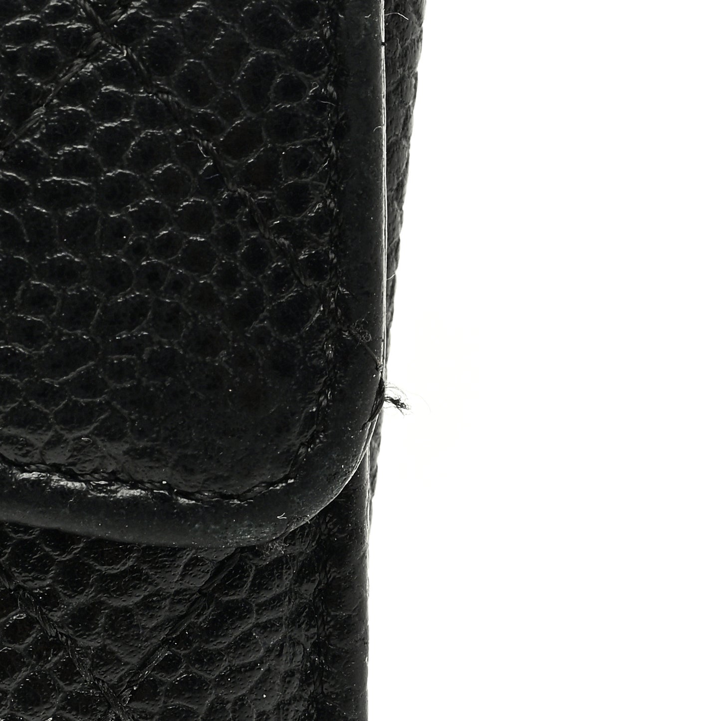 Caviar Quilted Flap Card Holder Black
