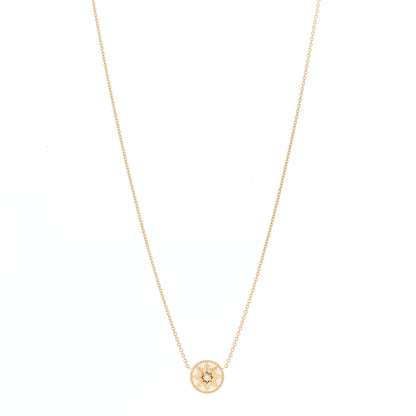 Christian Dior 18K Rose Gold Diamond Mother of Pearl Rose Des Vents Necklace 1 of 6