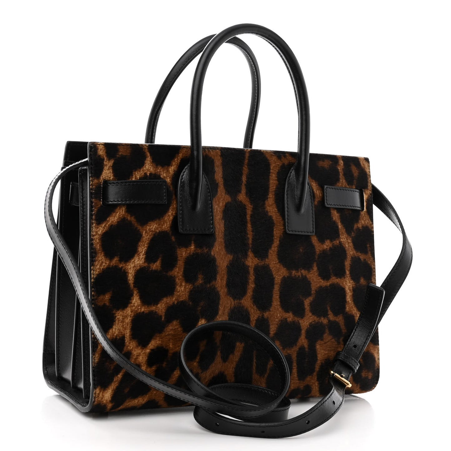 Pony Effect Calfskin Leopard Print Baby Supple Sac De Jour