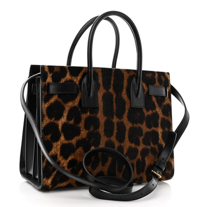 Saint Laurent Pony Effect Calfskin Leopard Print Baby Supple Sac De Jour 3 of 9