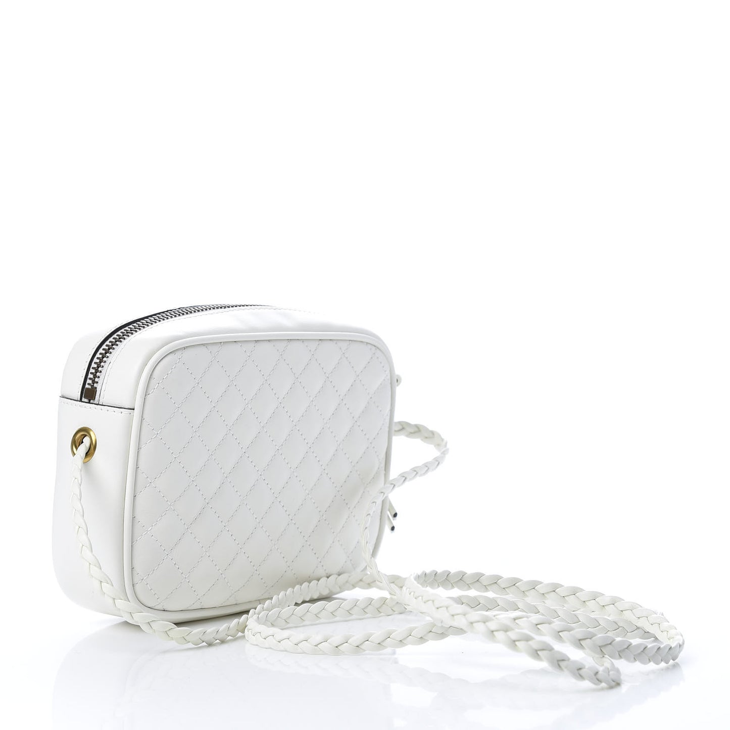 Calfskin Web Trapuntata Mini Shoulder Bag Off White