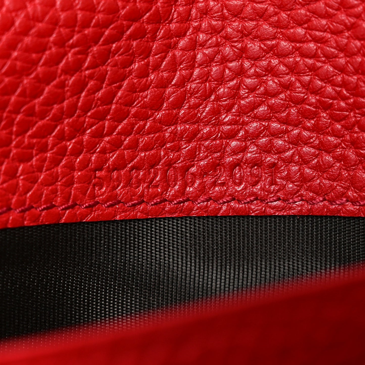 Pebbled Calfskin Large Soho Continental Wallet Red