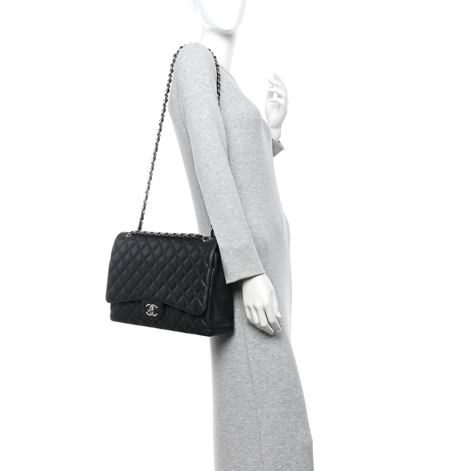 Chanel Caviar Quilted Maxi Double Flap Black 2 of 16