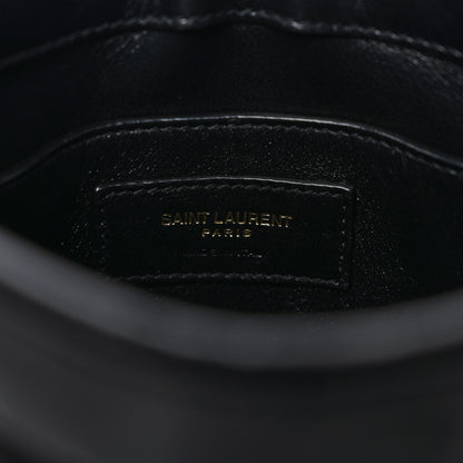Saint Laurent Lambskin Quilted Monogram Baby Victoire Chain Clutch Bag Black 5 of 8