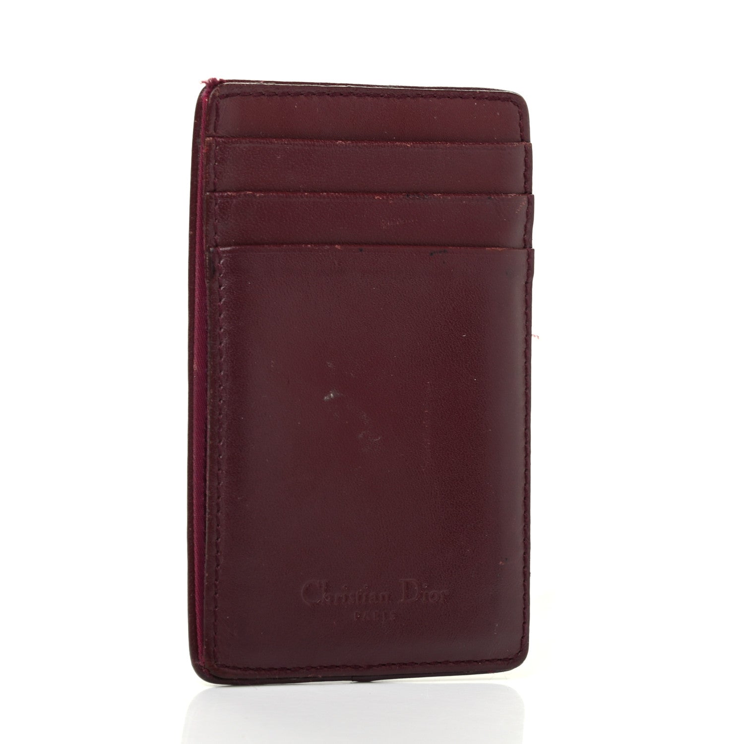 Christian Dior Calfskin Oblique Card Holder Bordeaux 3 of 7