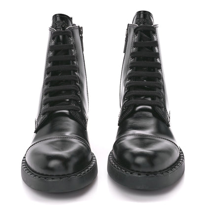 Prada Spazzolato Chocolate 50mm Combat Boots 40 Black 2 of 11