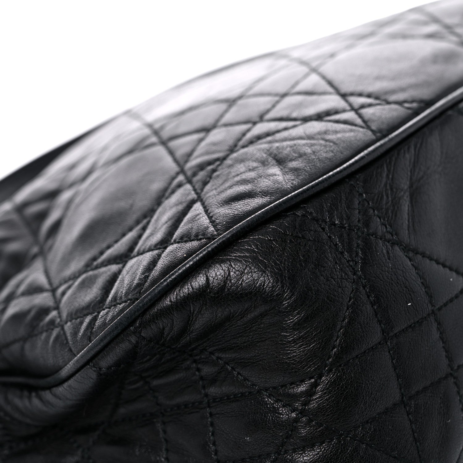 Christian Dior Lambskin Cannage Flap Messenger Bag Black 9 of 19