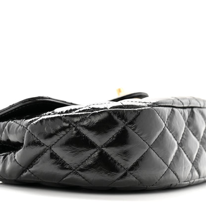 Chanel Shiny Crumpled Calfskin Quilted Small CC Messenger Bag Black 9 of 10