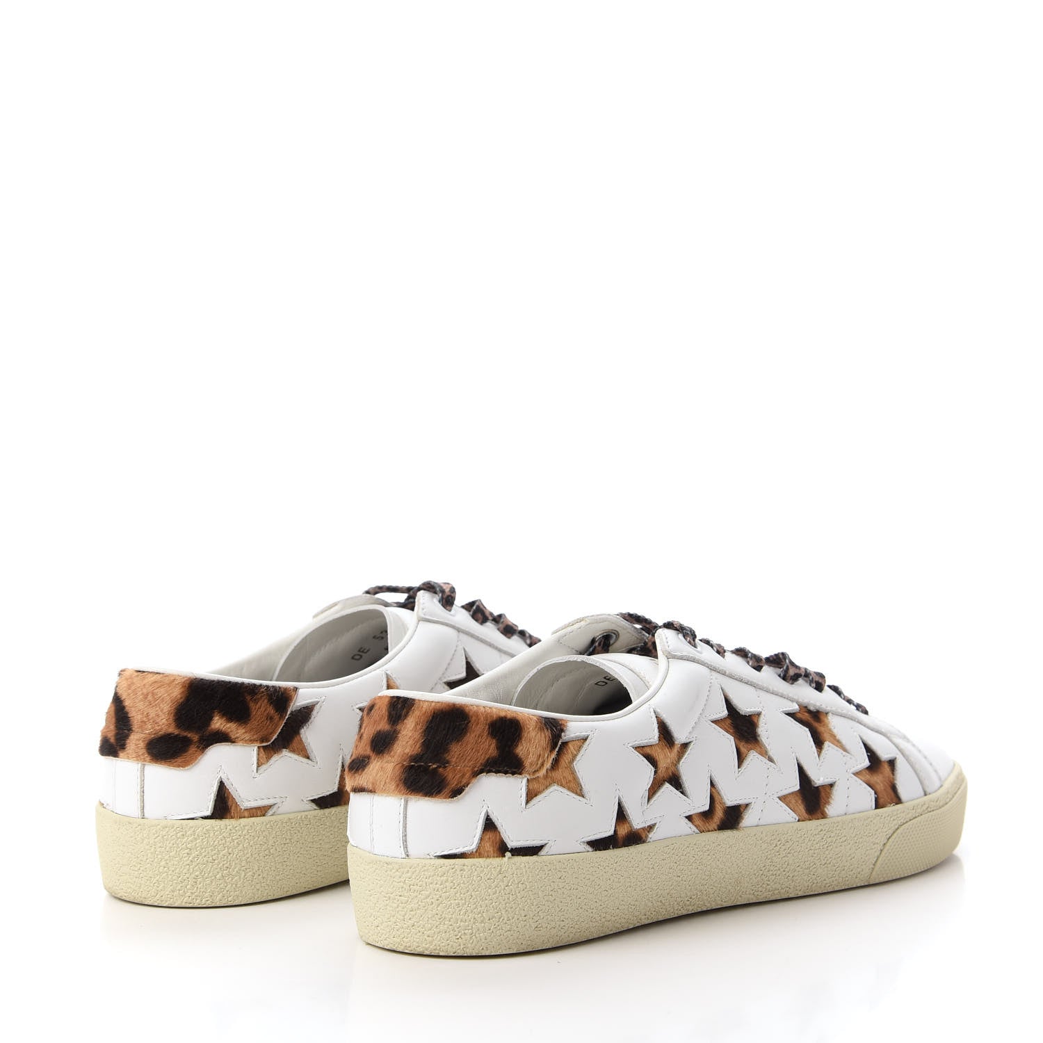 Saint Laurent Calfskin Pony Hair Star Court Sneakers 40 White 4 of 9