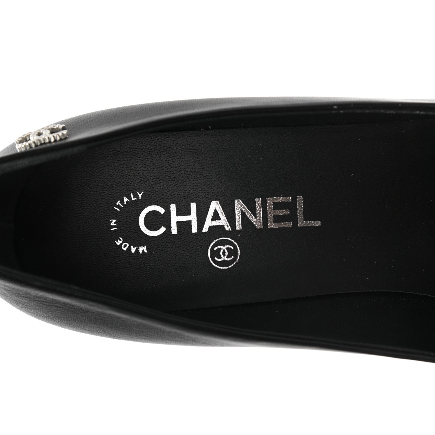 Chanel Lambskin CC Pumps 39.5 Black 7 of 9