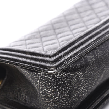 Chanel Cracked Metallic Calfskin Quilted Medium Boy Flap Dark Silver 9 of 16