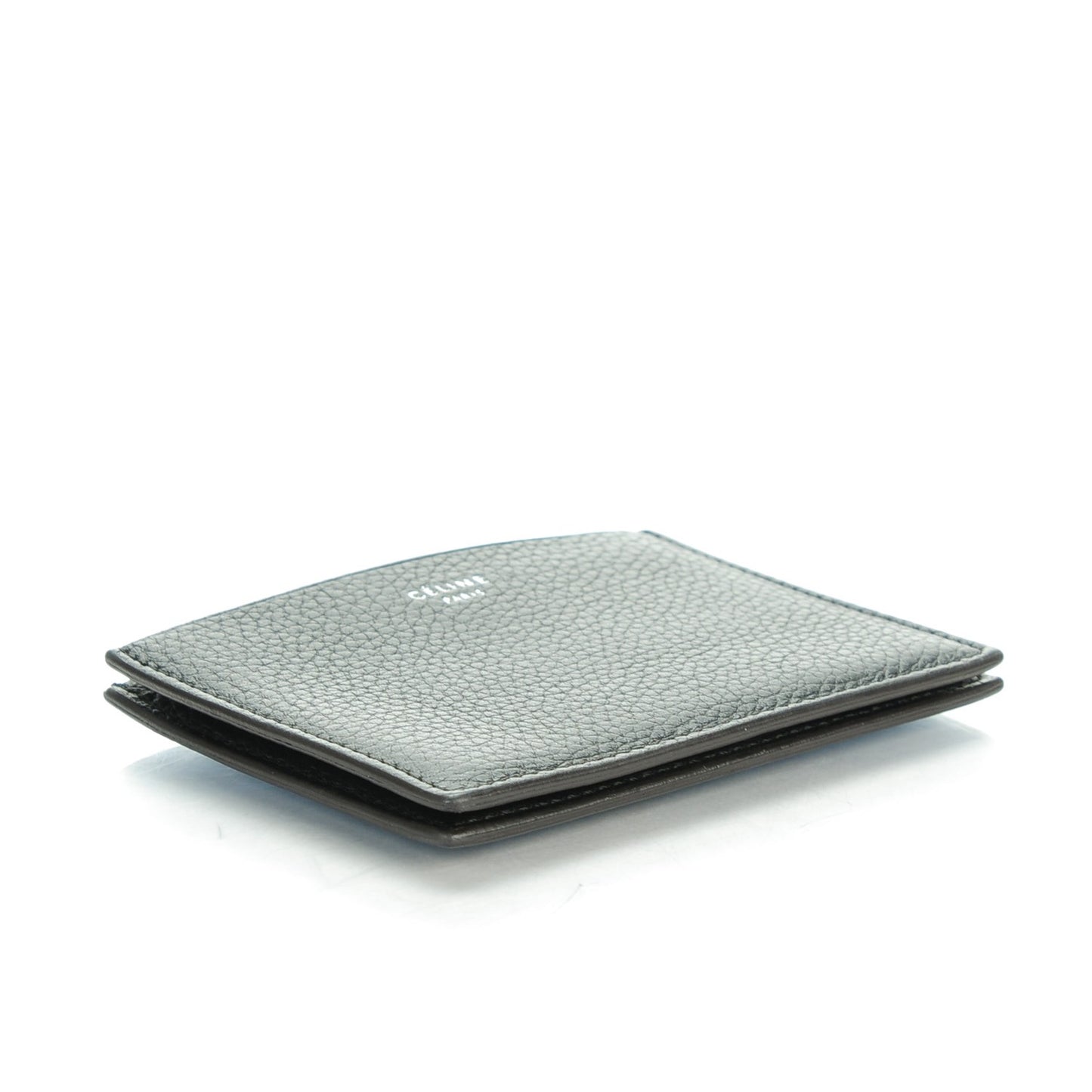 Drummed Calfskin Gusset Card Holder Black