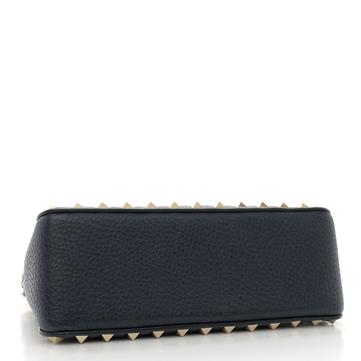 Valentino Garavani Pebbled Calfskin Small Rockstud Flip Lock Shoulder Bag Marine 4 of 10