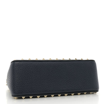Valentino Garavani Pebbled Calfskin Small Rockstud Flip Lock Shoulder Bag Marine 4 of 10