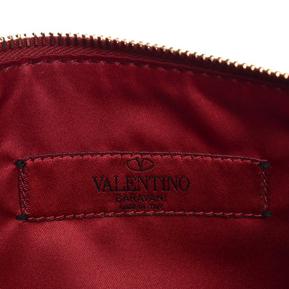 Valentino Garavani Vitello Medium Rockstud Zip Pouch Scarlet 6 of 9