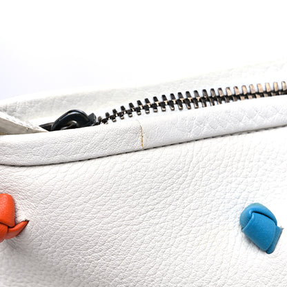 Bottega Veneta Grainy Calfskin Knot Detailed Polka Dot Tote White Multicolor 16 of 16