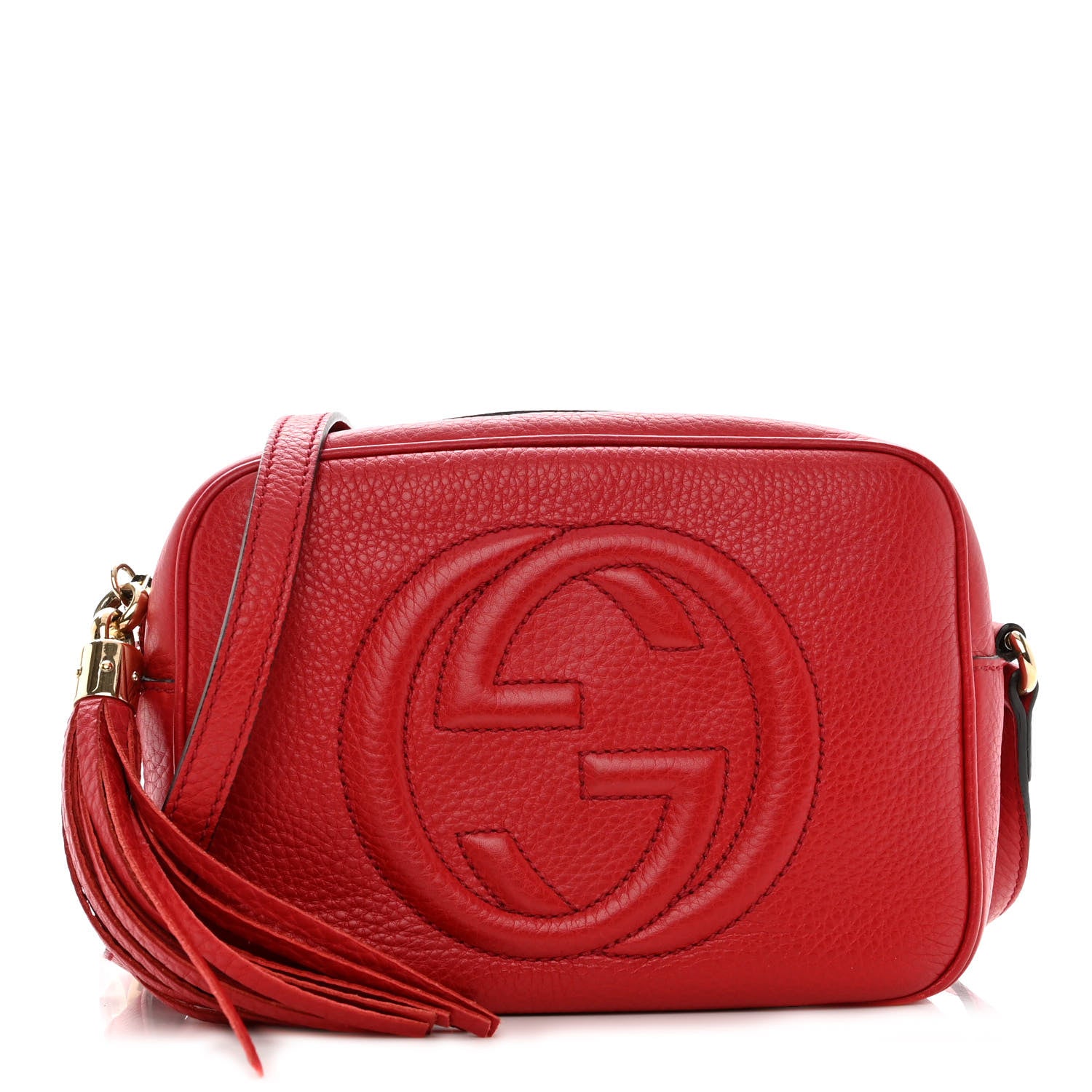 Gucci Pebbled Calfskin Small Soho Disco Bag Tabasco Red 1 of 11