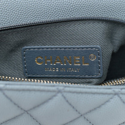 Chanel Caviar Quilted Small Coco Handle Flap Light Blue 7 of 11