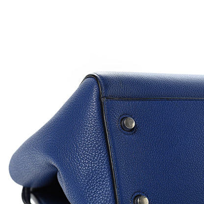 Celine Drummed Calfskin Small Edge Shoulder Bag Indigo 8 of 14