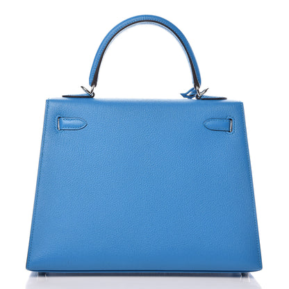 Hermes Chevre Chandra Kelly Sellier 25 Bleu Zanzibar 4 of 41