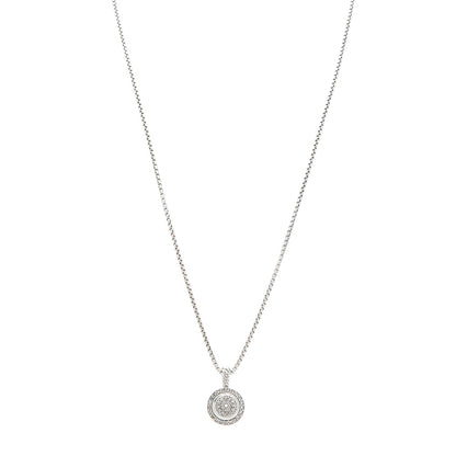 David Yurman Sterling Silver Diamond 8mm Petite Round Necklace 1 of 6