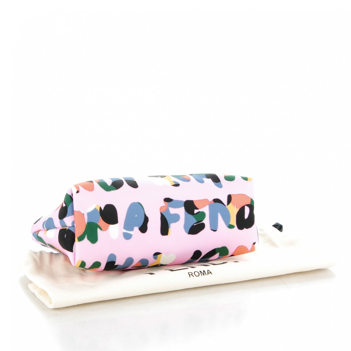 Nylon Roma Print Large Cosmetic Pouch Lavanda Multicolor