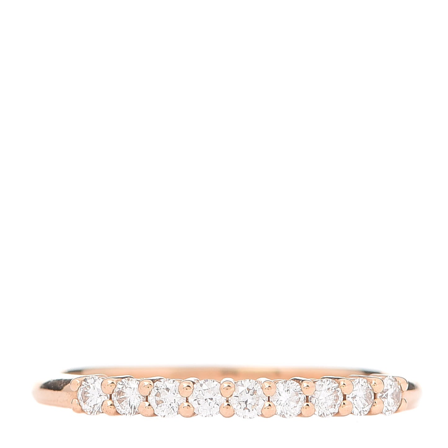 18K Rose Gold Diamond 2.2mm Half Circle Embrace Band Ring 57 8